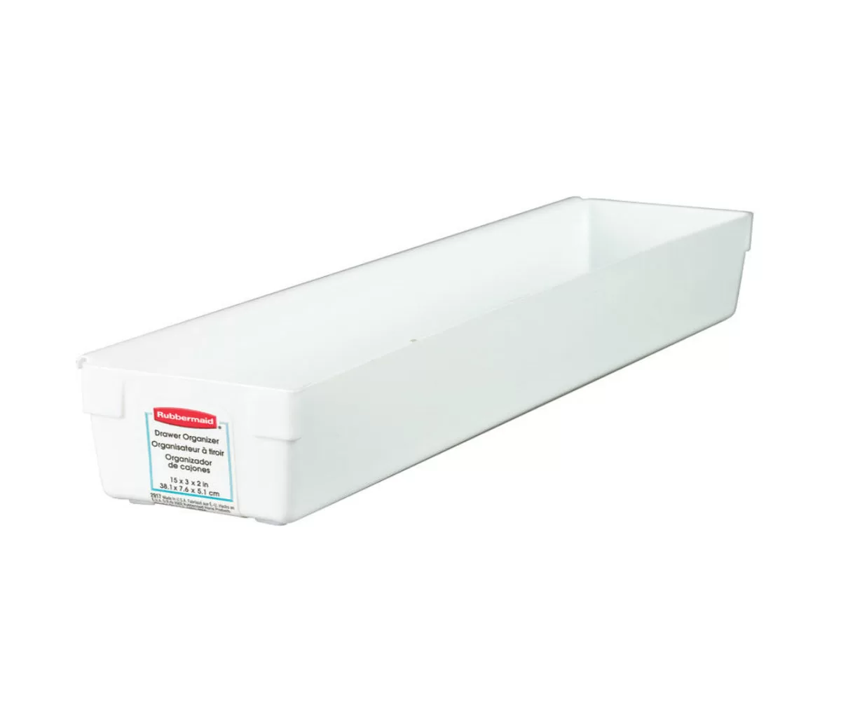 Rubbermaid 2917-RD WHT Plastic Drawer Organizer 15 x 3 x 2 Inches White