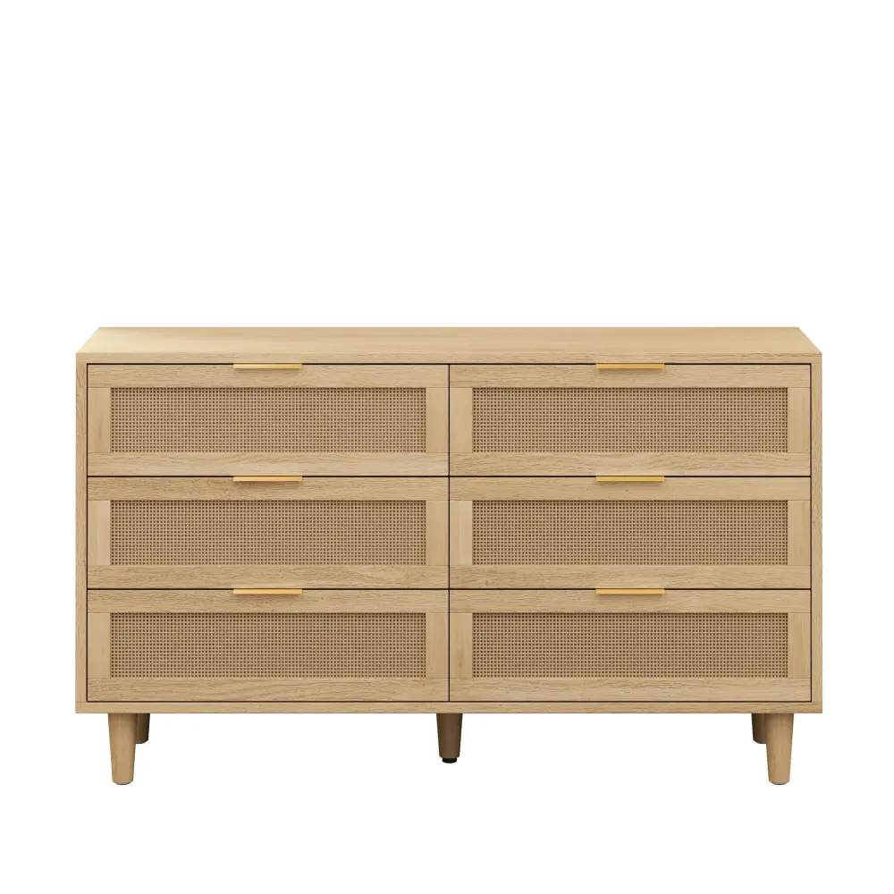 Certified Non-Toxic 6 Drawer Storage Cabinet Bedroom Or Living Room - Unrefined