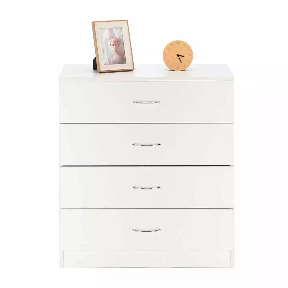 Besthome Modern 4 Dresser Bedroom Heavy Duty 4-Layer Wood Dresser Drawer Chest Drawers Handle Kids Room Vertical Storage C...