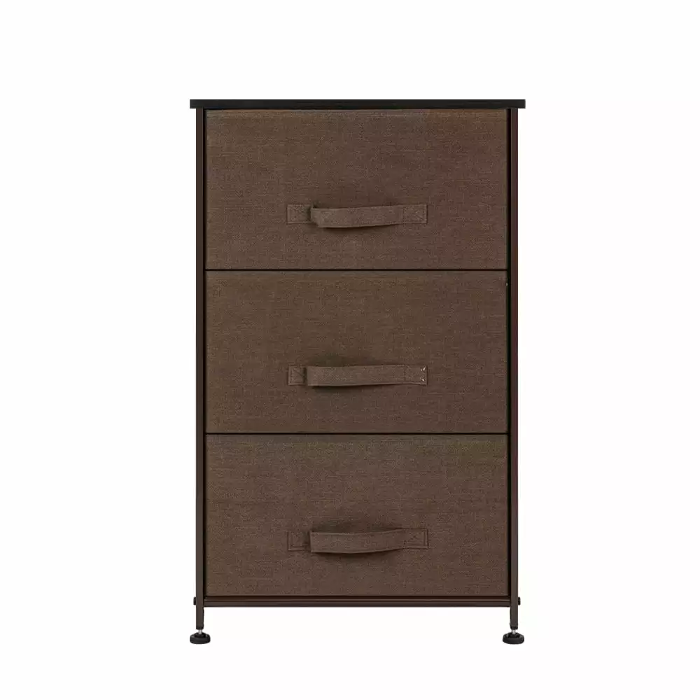 Lomubue 3-Tier Dresser Drawer Storage Unit Fabric Drawers and Metal Frame Closet Nursery Dorm Room