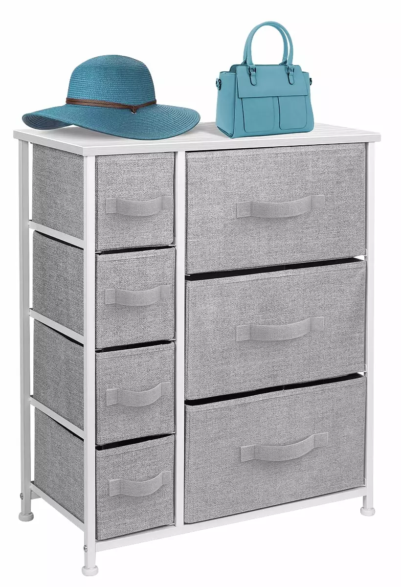 7 Drawers Chest Dresser White Storage Organizer Bedroom Sorbus