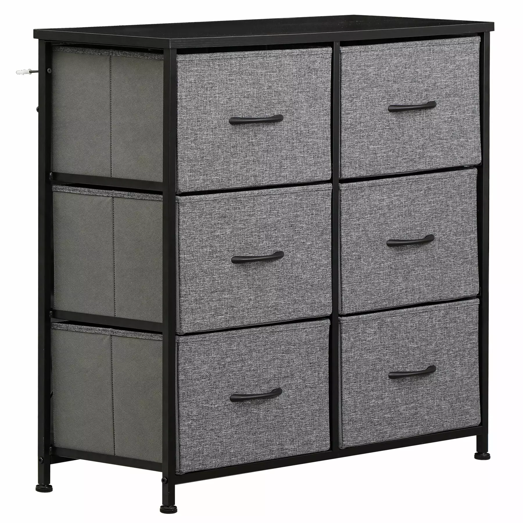 ZENSTYLE 6 Drawers Dresser Storage Tower Metal Frame Fabric Dresser Gray