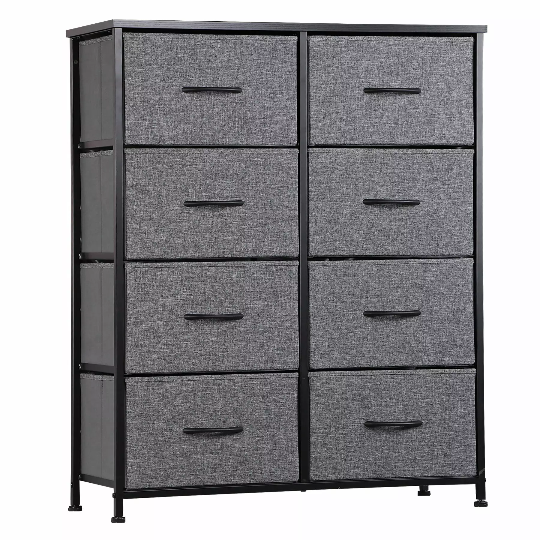 ZENSTYLE Dresser Storage Tower 8 Drawers Metal Frame Fabric Dresser Dark Gray