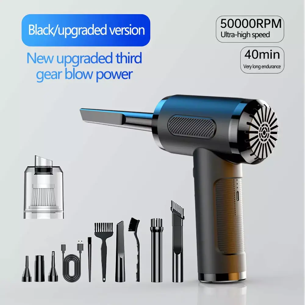 Compressed Duster 3 Gear Adjustable 100000RPM Electric Duster LED Light Rechargeable Blower 100