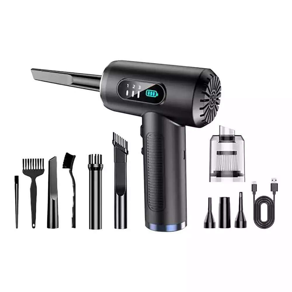 Rourlinge Compressed Duster 3 Gear Adjustable 100000RPM Electric Duster LED Light Rechargeable Blower 100
