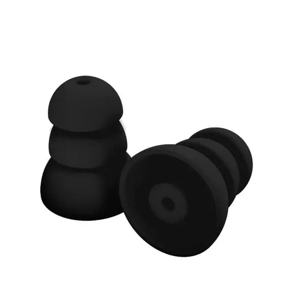 Plugfones PRP-SB10 ComforTiered Replacement Silicone Ear Plug Black 5-Pair 26 dB