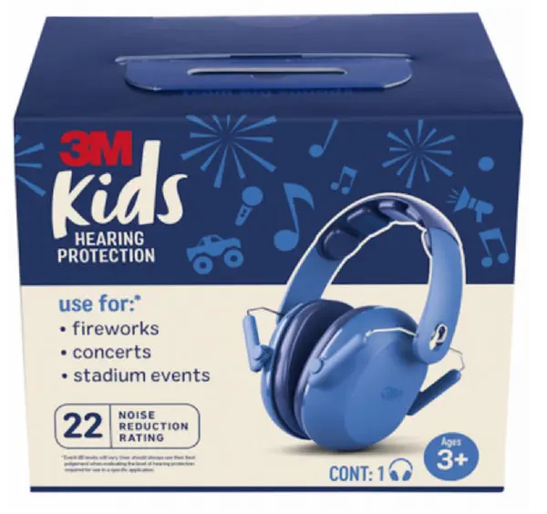 3M PKIDSB-BLU Kids Hearing Protection Ear Muffs Blue Noise Reduction