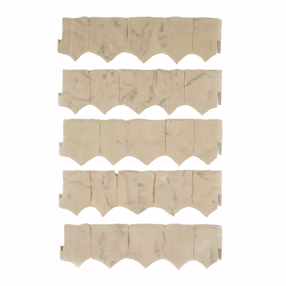 Suncast FSE10LT Landscape Border Decorative Plastic Stone Style Edging 5 Pack 7