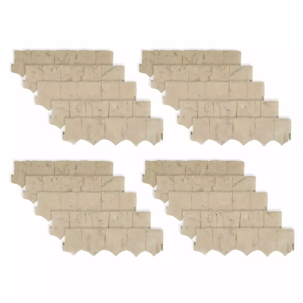 Suncast Landscape Design Border Decor Natural Rock Plastic Edging 20 Pack Garden Borders