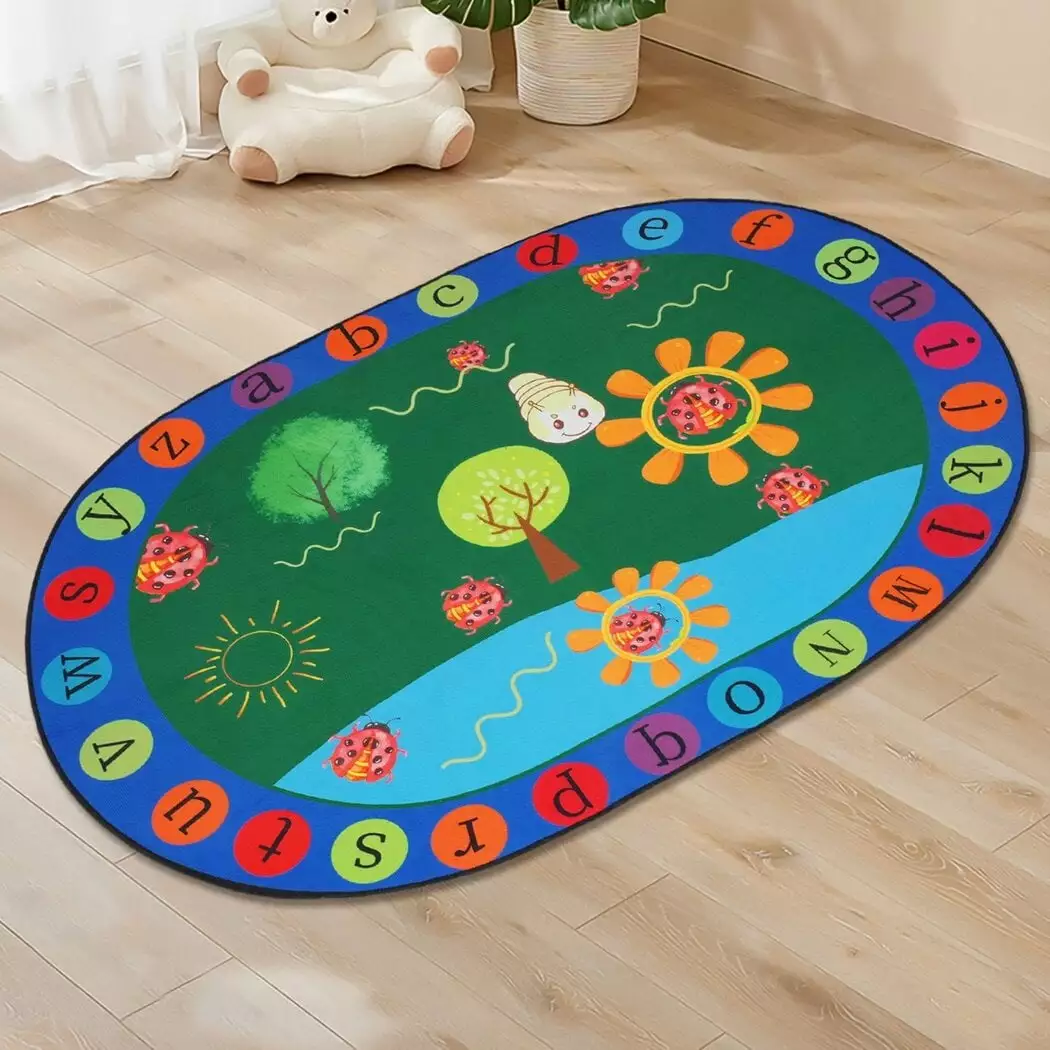 ABC Kids Rug Alphabet Educational Learning Carpet Non-Slip Play Mat Playroom Bedroom Bottlepic
