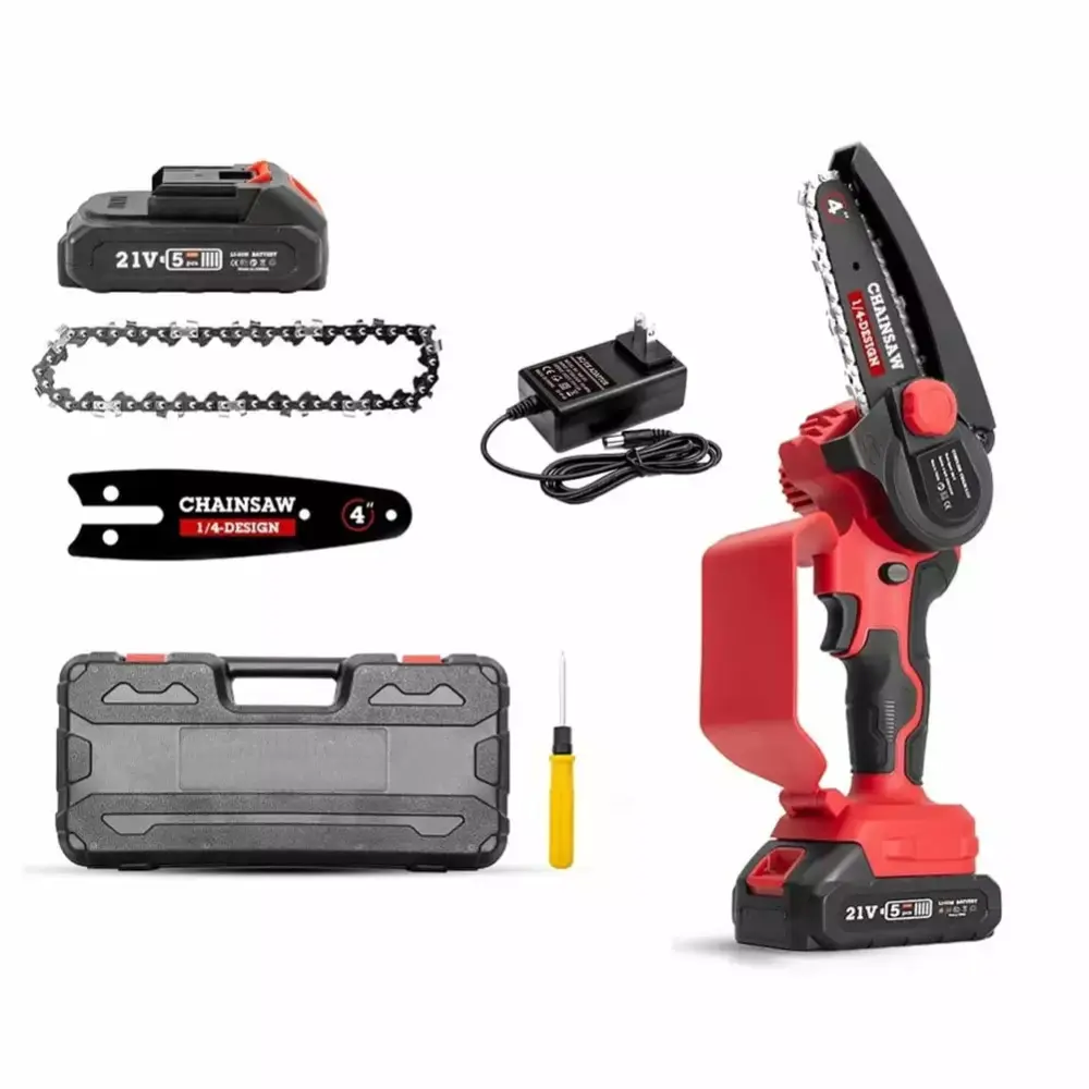 4Inch 1000W Electric Chainsaw Battery Charger Garden Wood Cutting Us