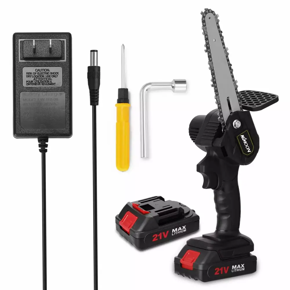 Carevas Electric Chainsaw 6 Inch 21V Infinitely Variable Speeds One-handed Tool Small Wood Brush Travel-friendly Chainsaw Us