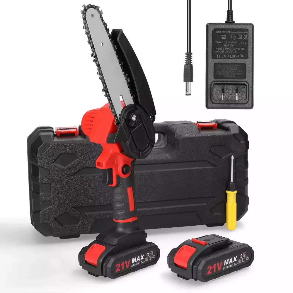 Htovila Electric Chainsaw 6inch - 21V Travel-friendly One-Handed Tool Small Wood Cutting Us