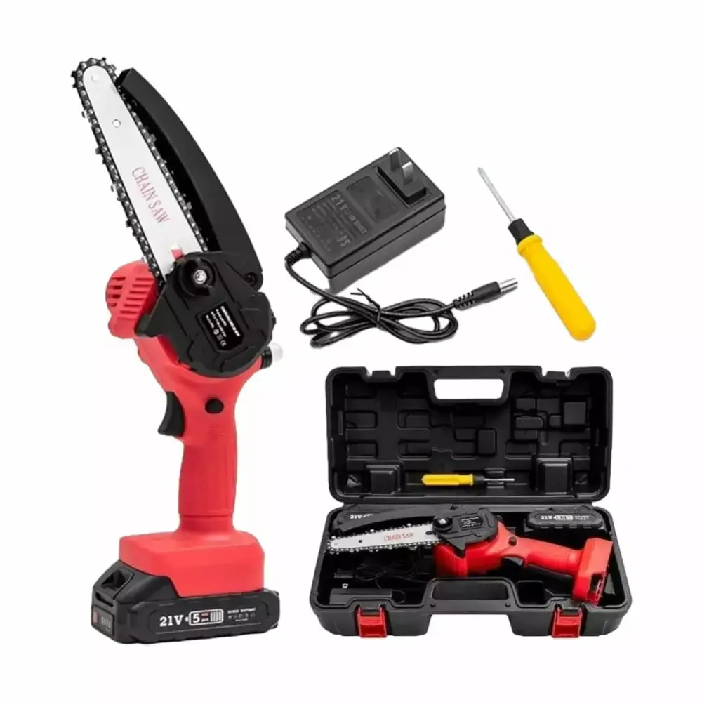 6 Inch 1000W Electric Chainsaw Battery Charger Garden Wood Cutting Us