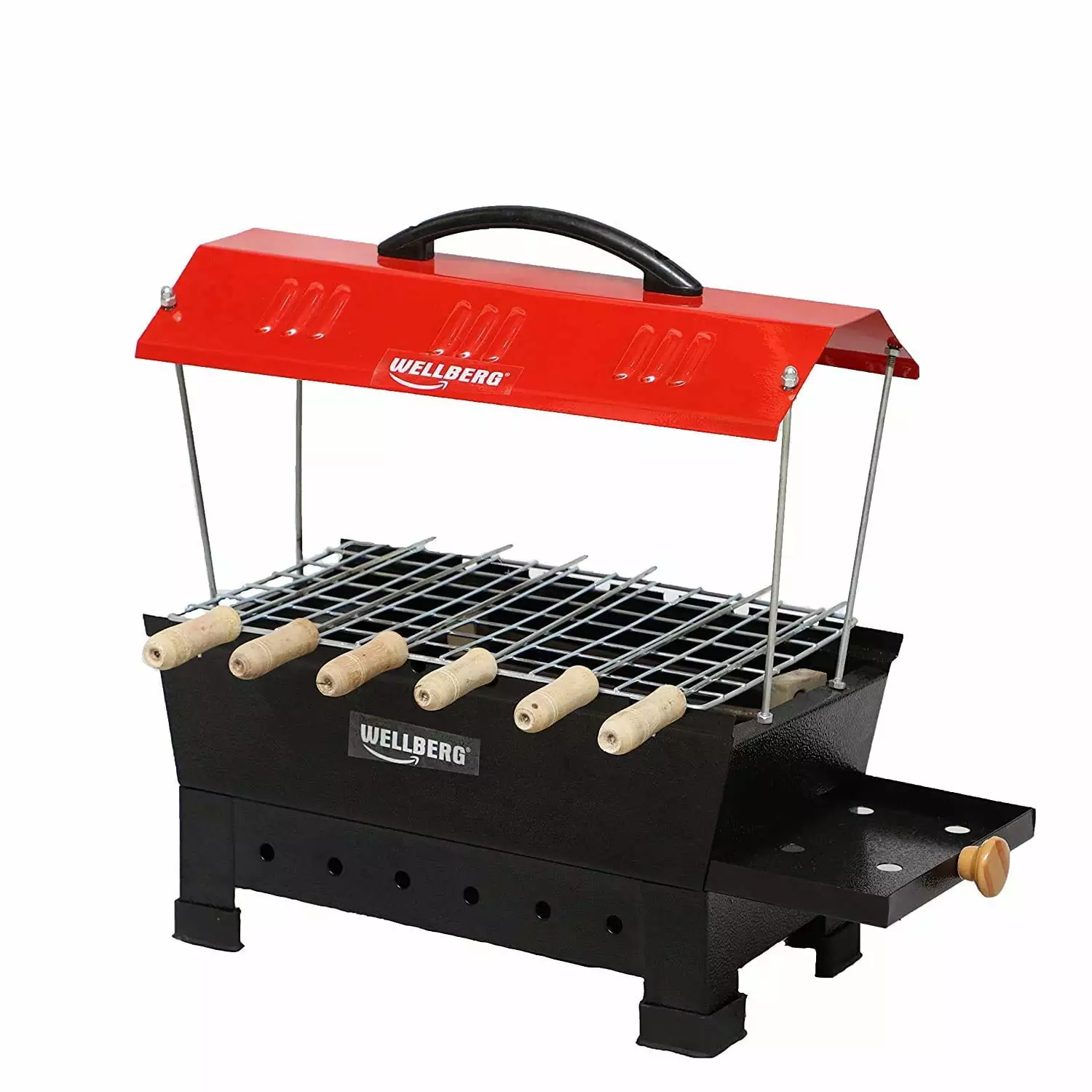 Wellberg Electric and Charcoal Barbeque Grill 6 Skewers Under Rs.1899 Outdoor Cooking Welberg