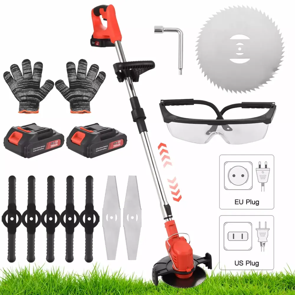 Electric Lawn Mower 21V 3 Types Battery and Weed Trimmer Attachment 2
