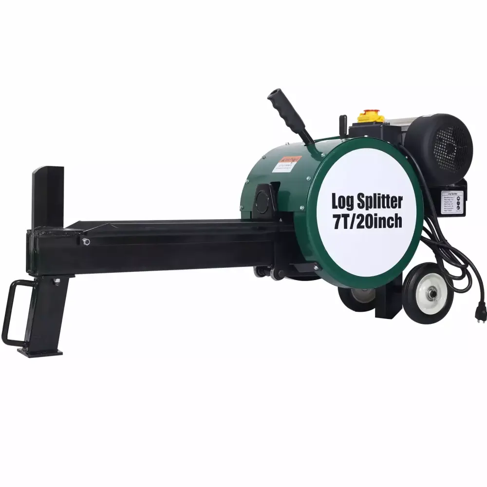 7 Ton Horizontal Electric Wood Splitter Double Flywheel Firewood Splitting