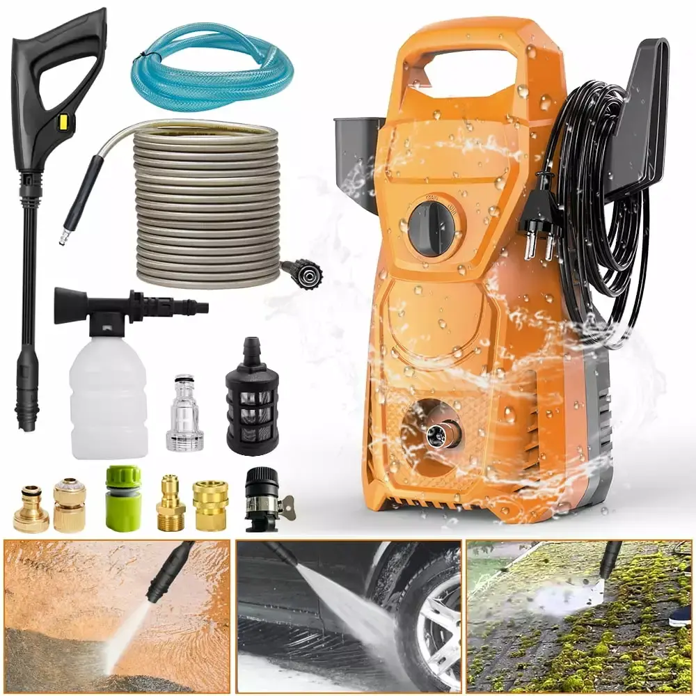 Homasy Electric Pressure Washer 2100PSI 2.8GPM Nozzle and Soap Bottle Cars and Patios
