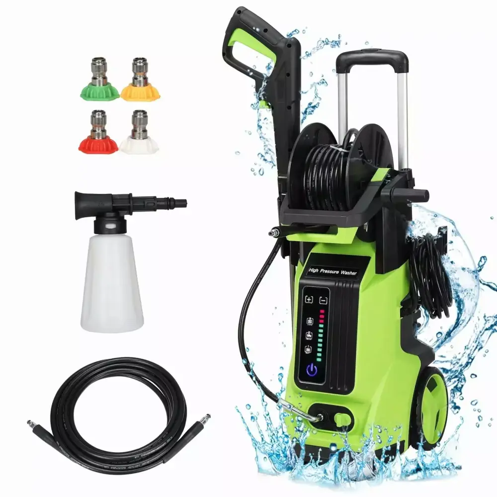 Seizeen 3800 PSI Electric Power Washer 1800W 2.6 GPM Outdoor Use Foam Cannon 4 Nozzles
