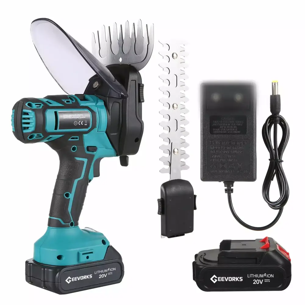 Geevorks 20V Cordless Electric Pruning Scissors 2000mAh Battery and 2 Clippers 2