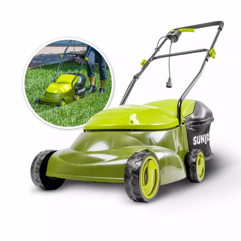 Sun Joe 14 Inch 12-Amp Electric Walk-Behind Push Lawn Mower 3-Position Height Adjustment