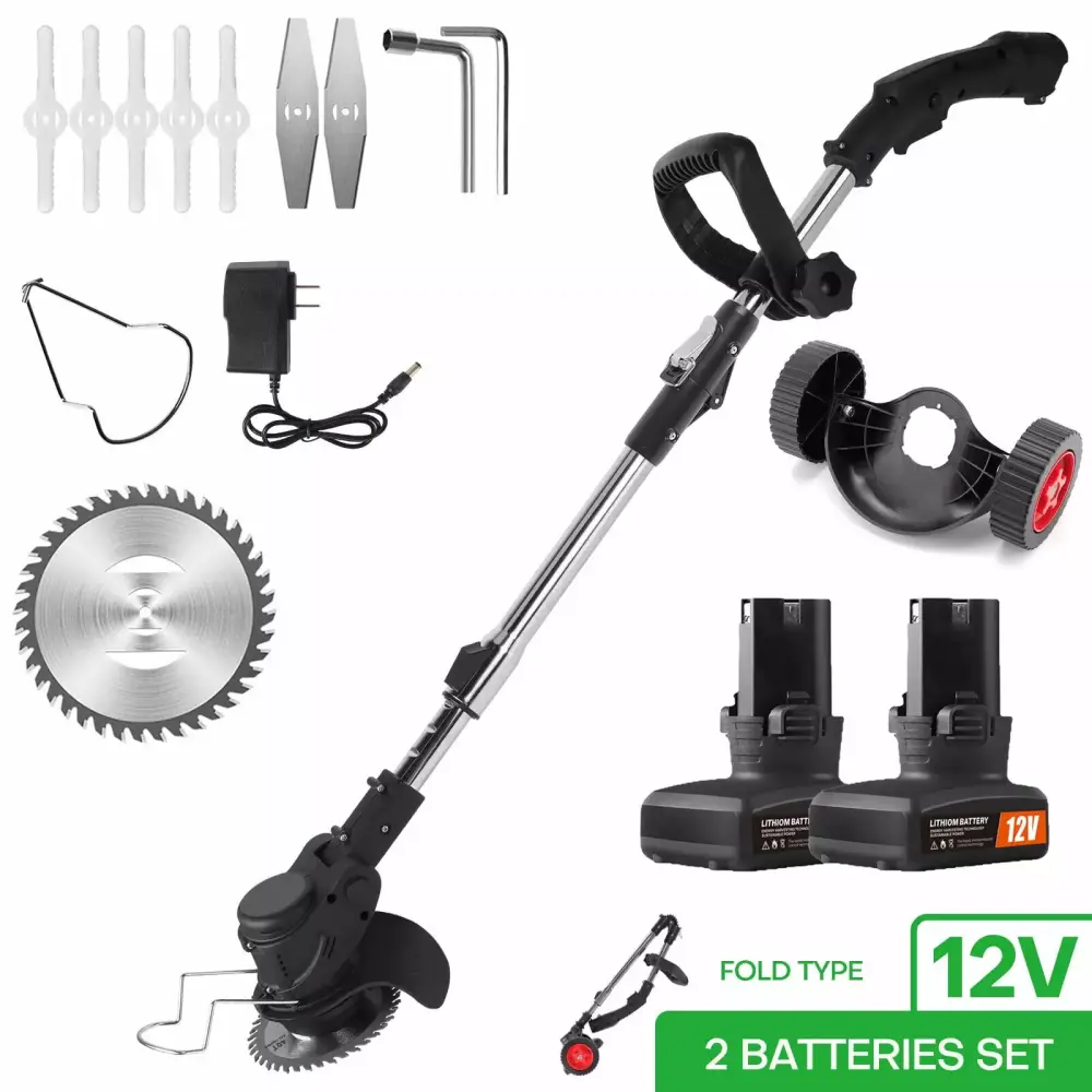 YouLoveIt Cordless Electric Weed Eater Stringless Grass Trimmer Edger 800W/1200W Lawn Garden