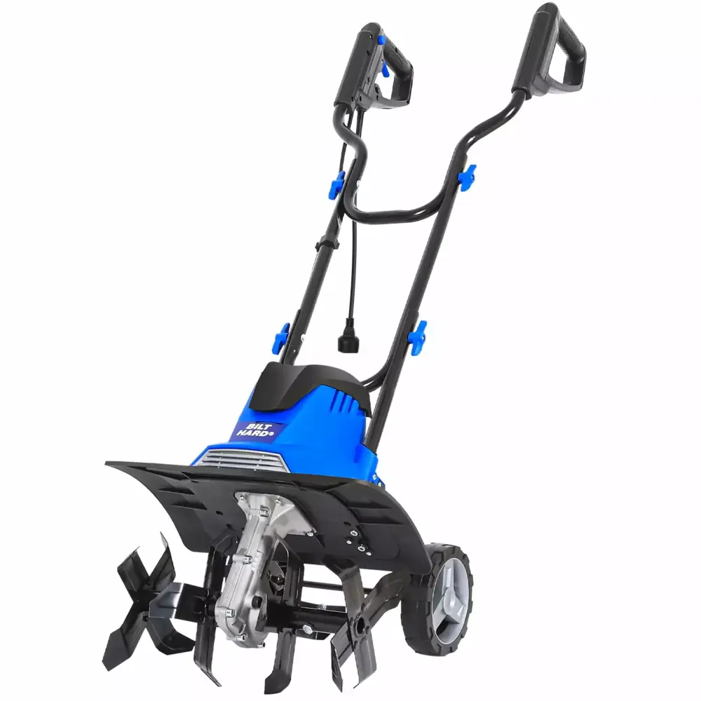 BILT HARD 14 Inch Electric Garden Tiller Cultivator 10 Amp Motor and Adjustable Wheels 14