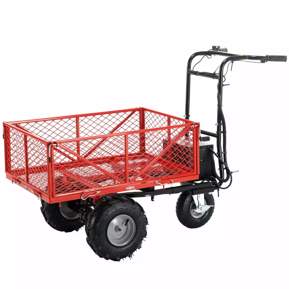 THINK 30 Wheelbarrow Utility Cart Electric Powered 48V28Ah 500W Capacity 500lbs Material Hauler 1000lbs Towing 24
