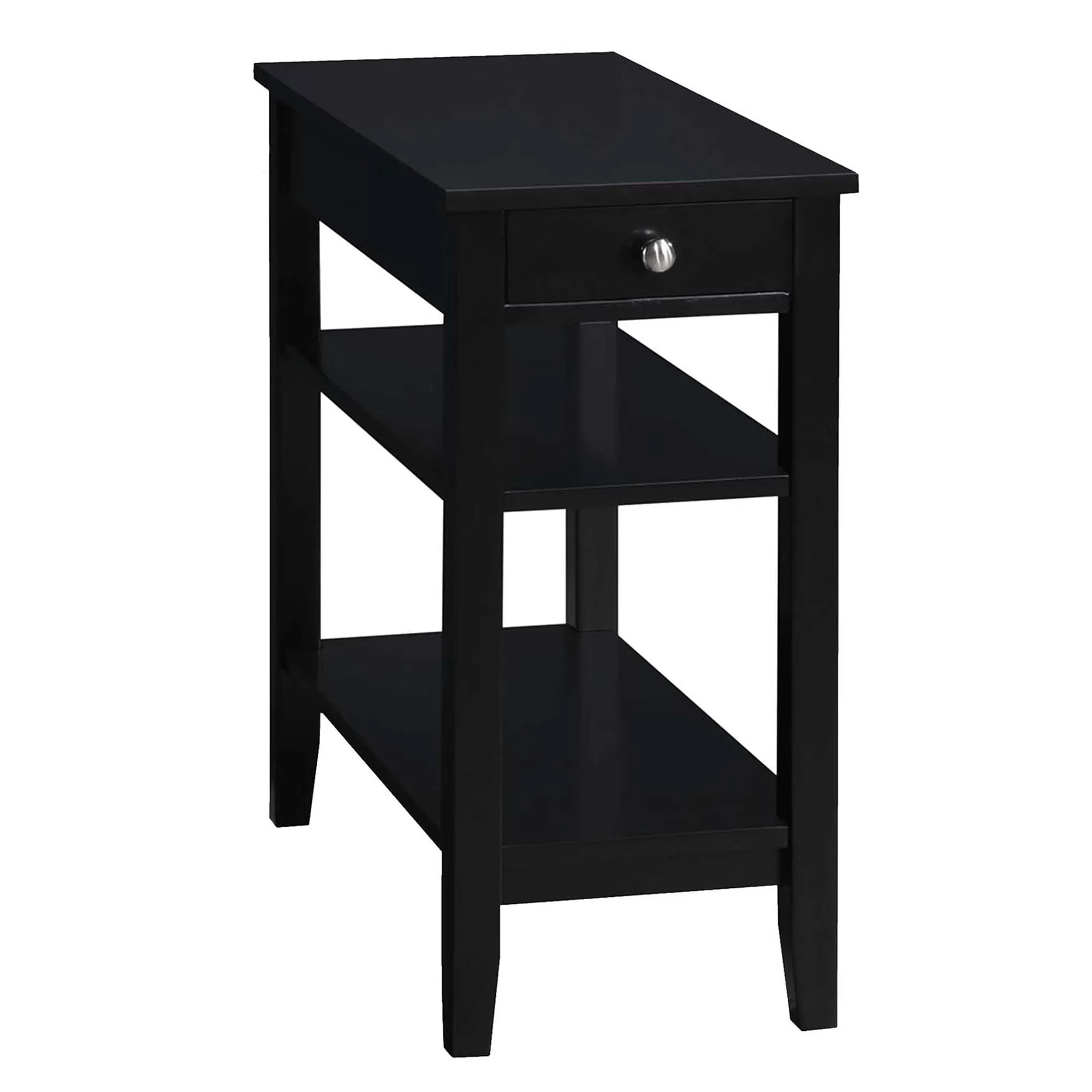 Convenience Concepts American Heritage End Table Charging Station Black
