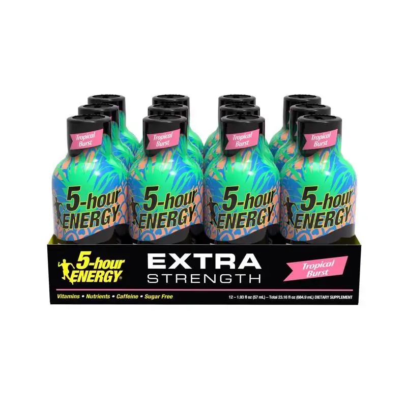 5-hour Energy Extra Strength Sugar Free Tropical Energy Shot 1.93 oz Pack 12