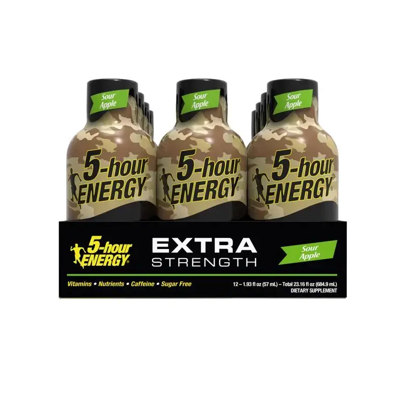 5-hour Energy Extra Strength Sugar Free Sour Apple Energy Shot 1.93 oz Pack 12