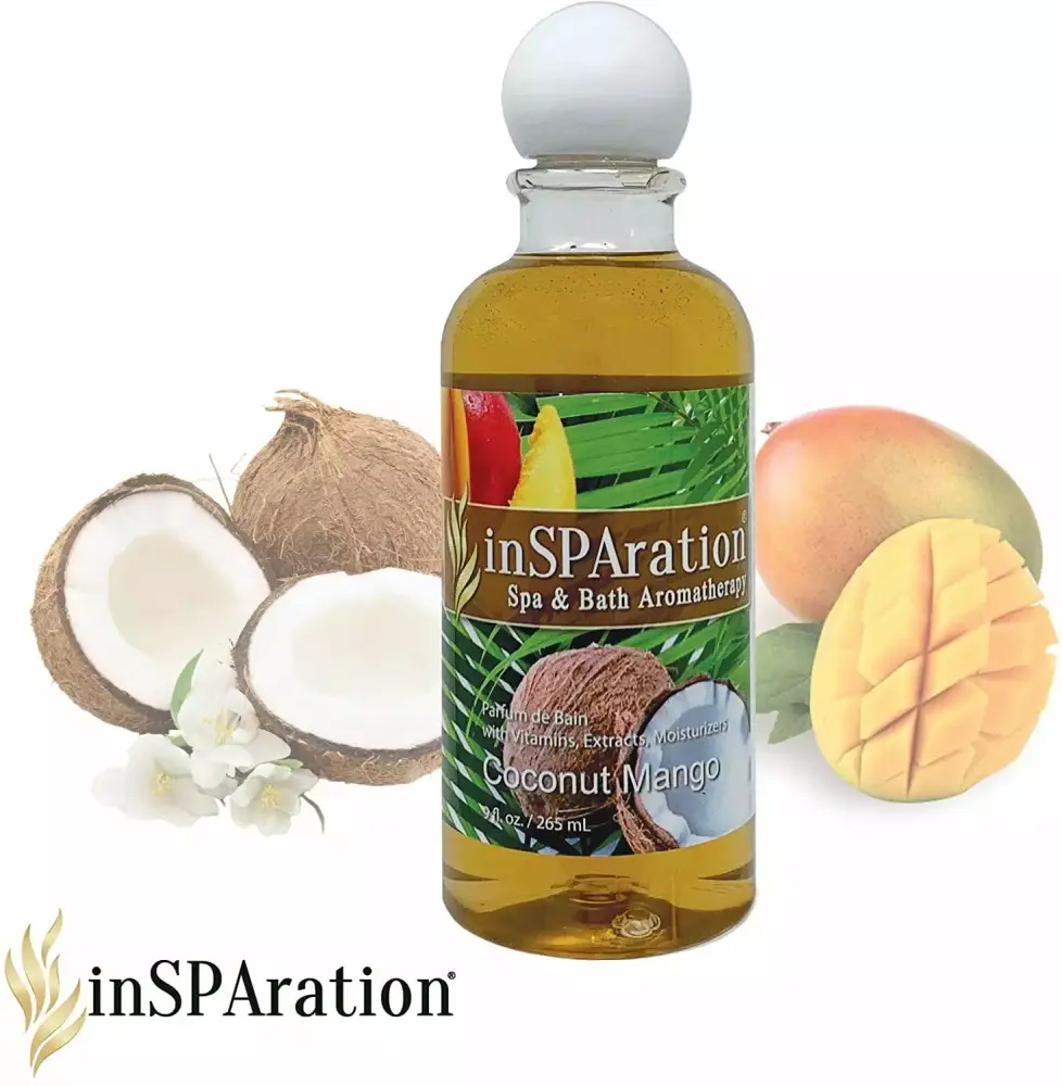 InSPAration Spa and Bath Aromatherapy Coconut Mango Liquid 9 oz Relaxing Scent