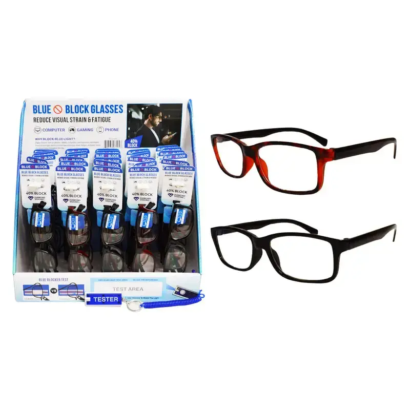 Diamond Visions Rectangle Blue Light Block Glasses Pack 30 Eye Protection