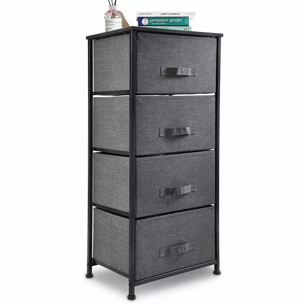 Bigroof Drawer Dresser Storage Tower Sturdy Steel Frame Easy Pull Fabric Bins Arranger Unit Bedroom Hallway Entryway Close...