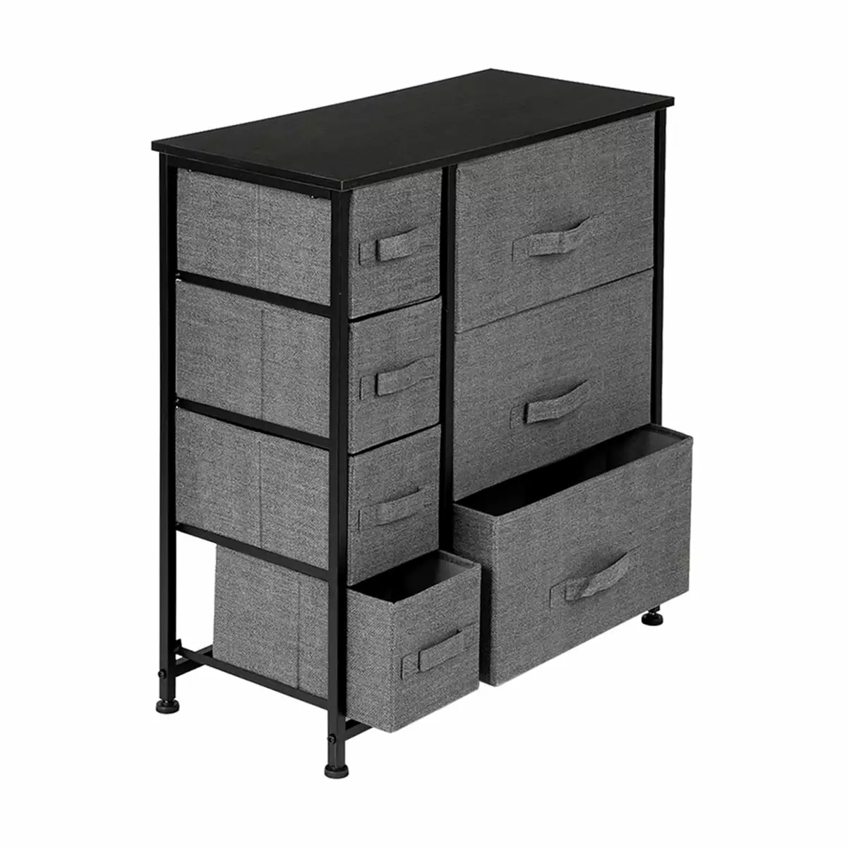 7-Drawer Fabric Dresser Sturdy Steel Frame and Wooden Top Bedroom Living Room Qiyuhome