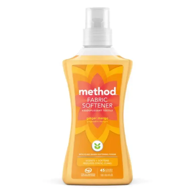 Method Ginger Mango Scent Fabric Softener Liquid 53.5 oz. 1 pk Pack 4 - Plant Based Fabric Softener