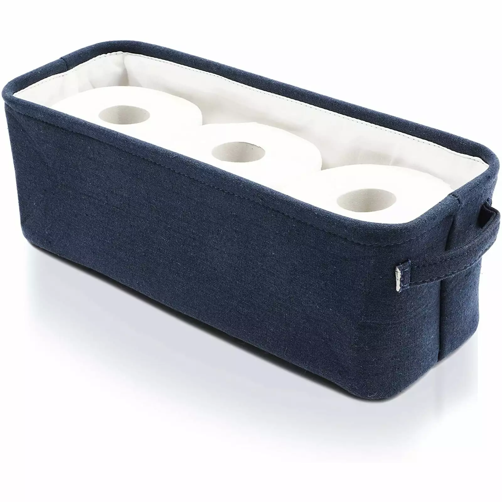 Juvale Dark Blue Fabric Storage Bin Home and Bathroom 16 x 6 x 5.5 Inches