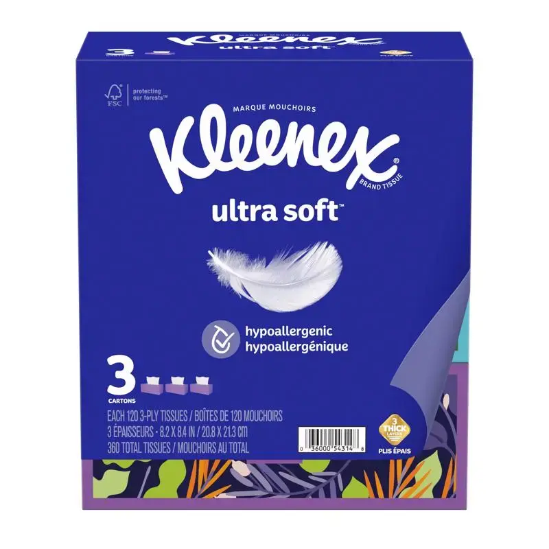 Kleenex Ultra Soft 120 Count Facial Tissues Pack 8