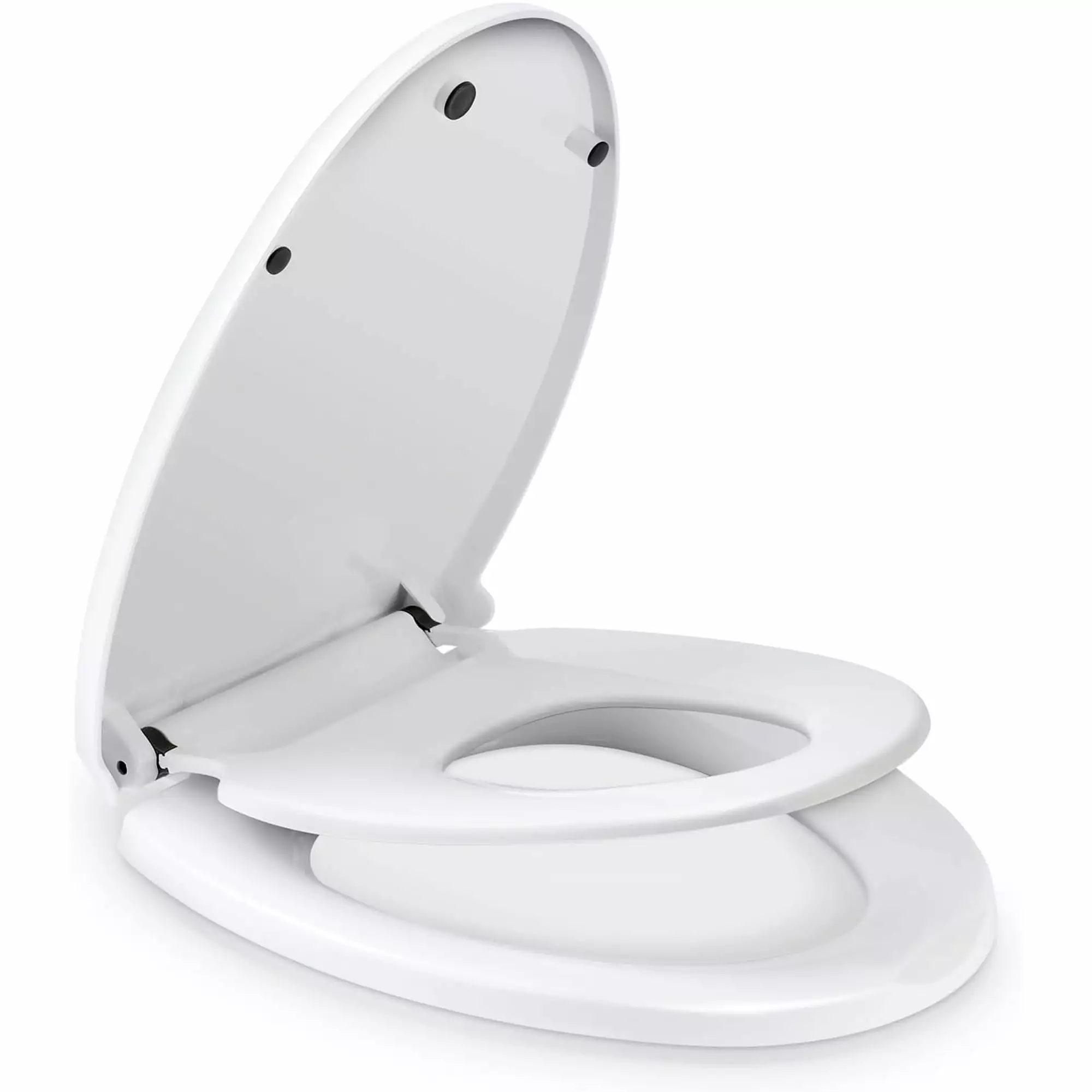 Family Toilet Seat 2 1 Child Seat Built- Removable Magnetic Family Toilet Seat Cover White YHHW