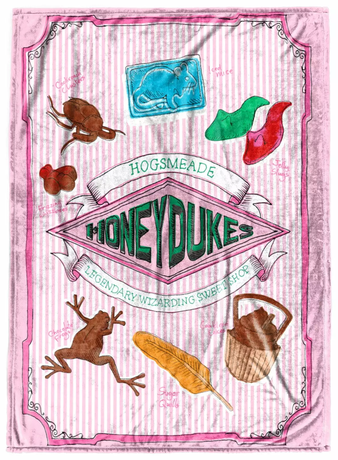 Harry Potter Honeydukes Pink Silk Touch Throw Blanket 50x70 Inches Microfiber Jay Franco