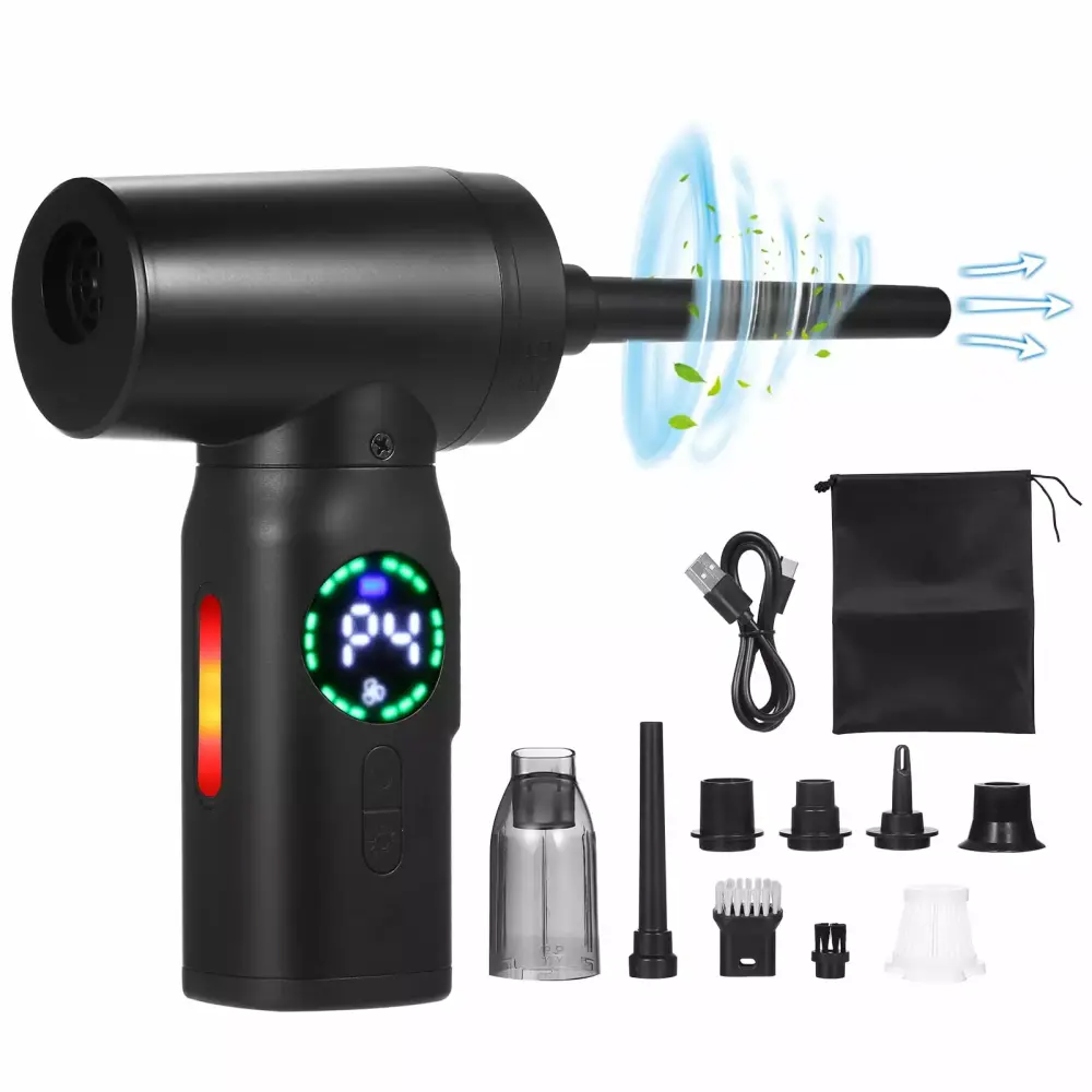 Pristin Dust Can Air Cleaner - 120W 110000RPM Motor Blower Computer and Car Screen Cleaning