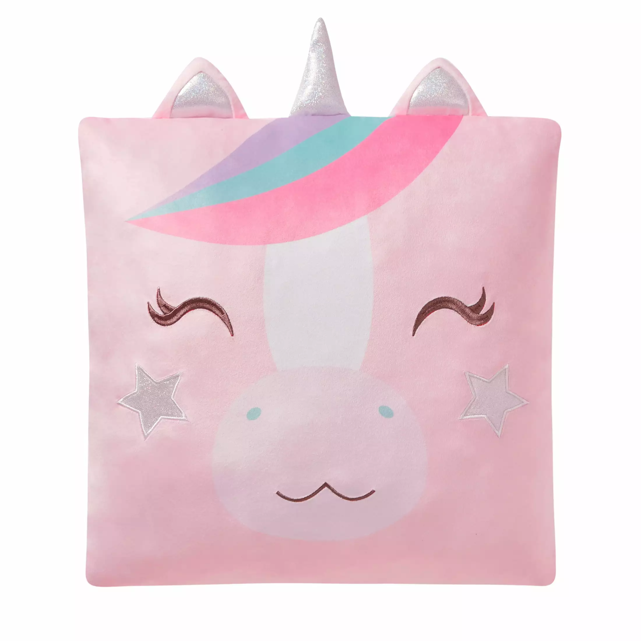 Your Zone Unicorn Snuggly Pillow 18x18 Multicolor Decorative