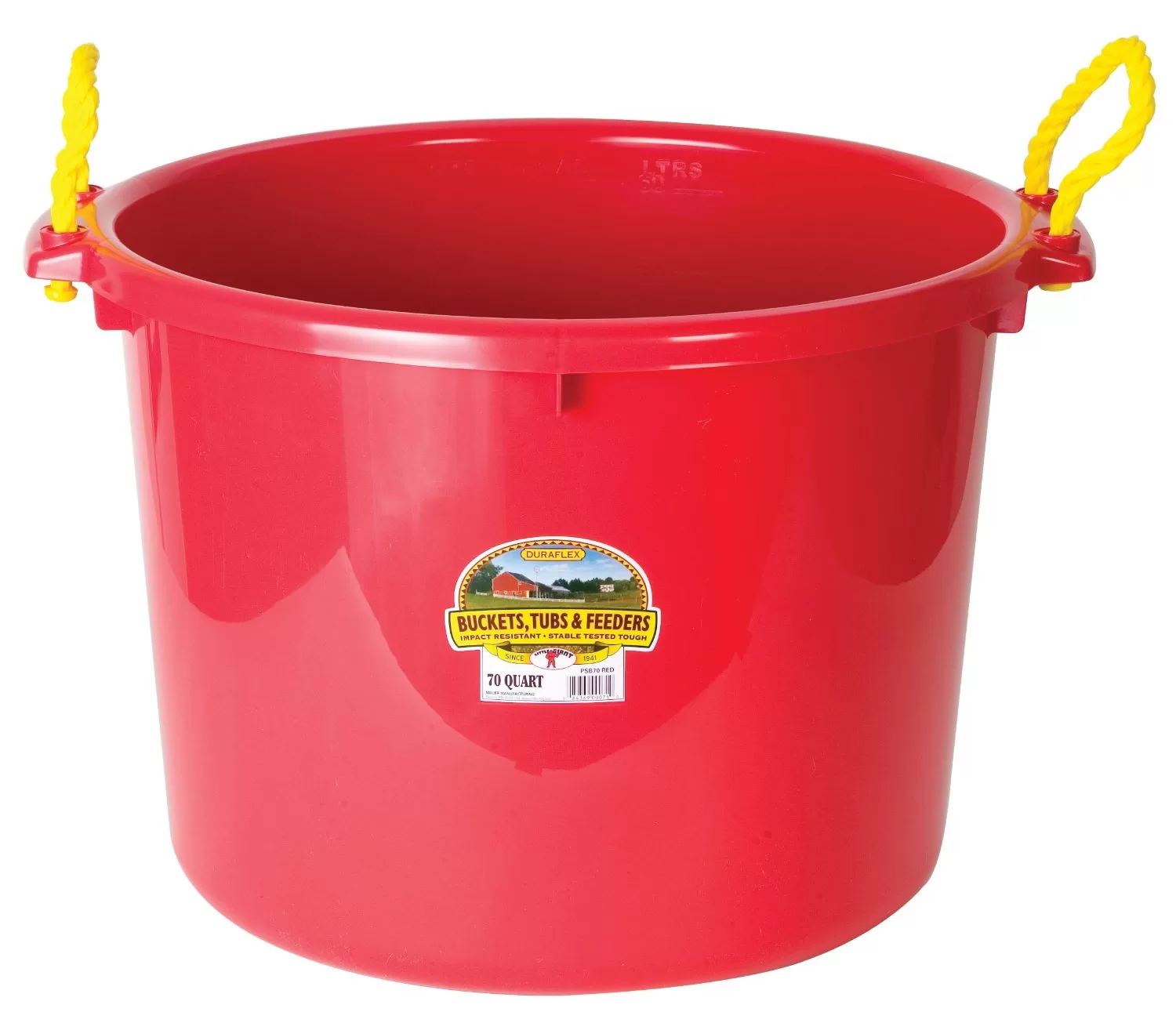Miller P-SB70-RED Muck Tub Polyethylene Red Heavy Duty Farm Tub