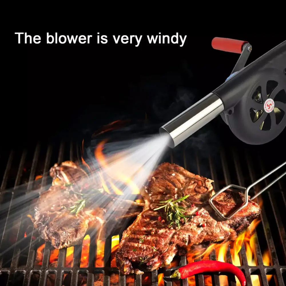 Outdoor Hand-Cranked Manual BBQ Blower Camping and Picnics
