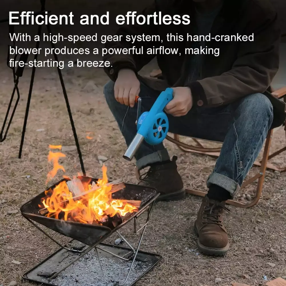 Portable Fire Blower Handheld BBQ Picnic Outdoor Cooking