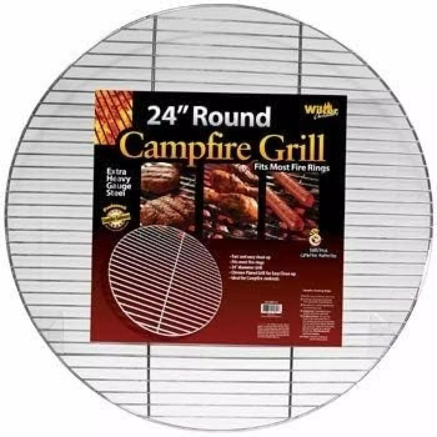 24-inch Round Campfire Grill Grid Fire Rings Hetayc