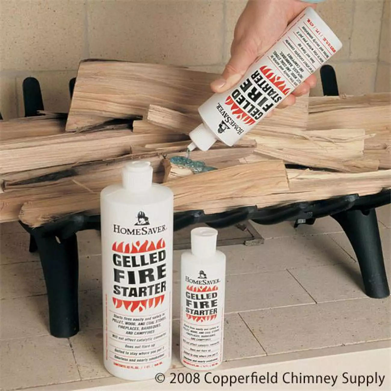 .W. Perkins Co HomeSaver Gelled Firestarter 32 oz Case Twelve Bottles Fireplace Chimney