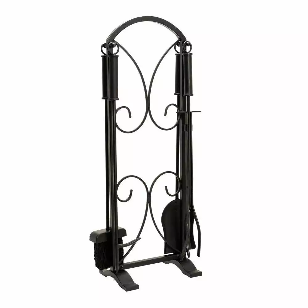 Hampton Bay Whitecourt Aged Black 5-Piece Fireplace Tool Set FA334T GHP Group