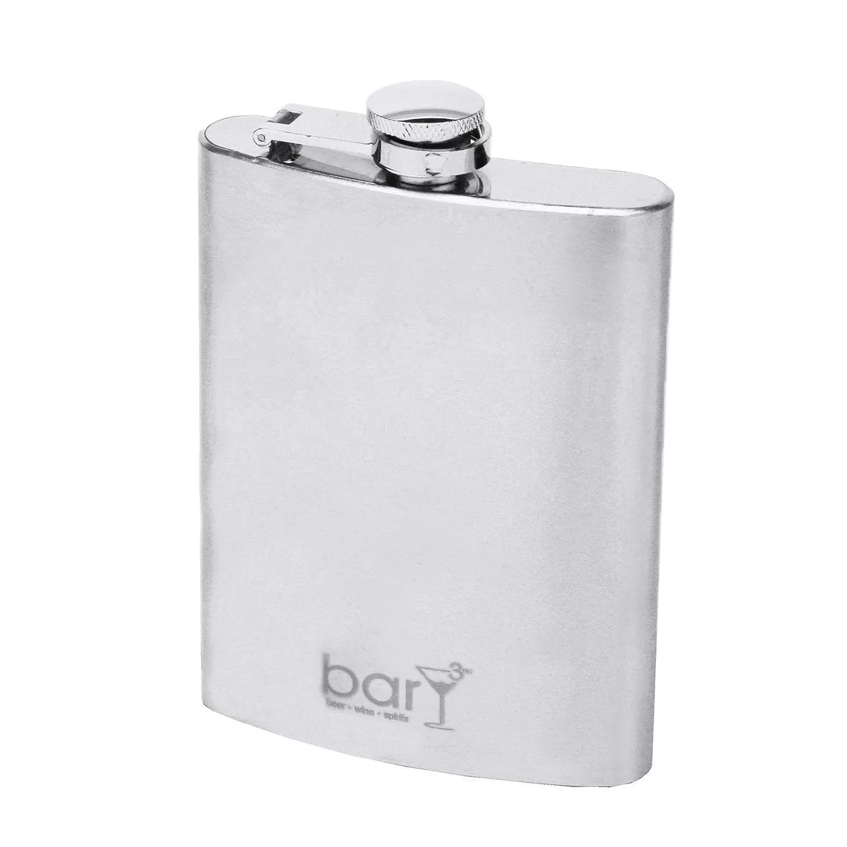 BarY3 Stainless Steel Flask Silver Portable Liquor Container