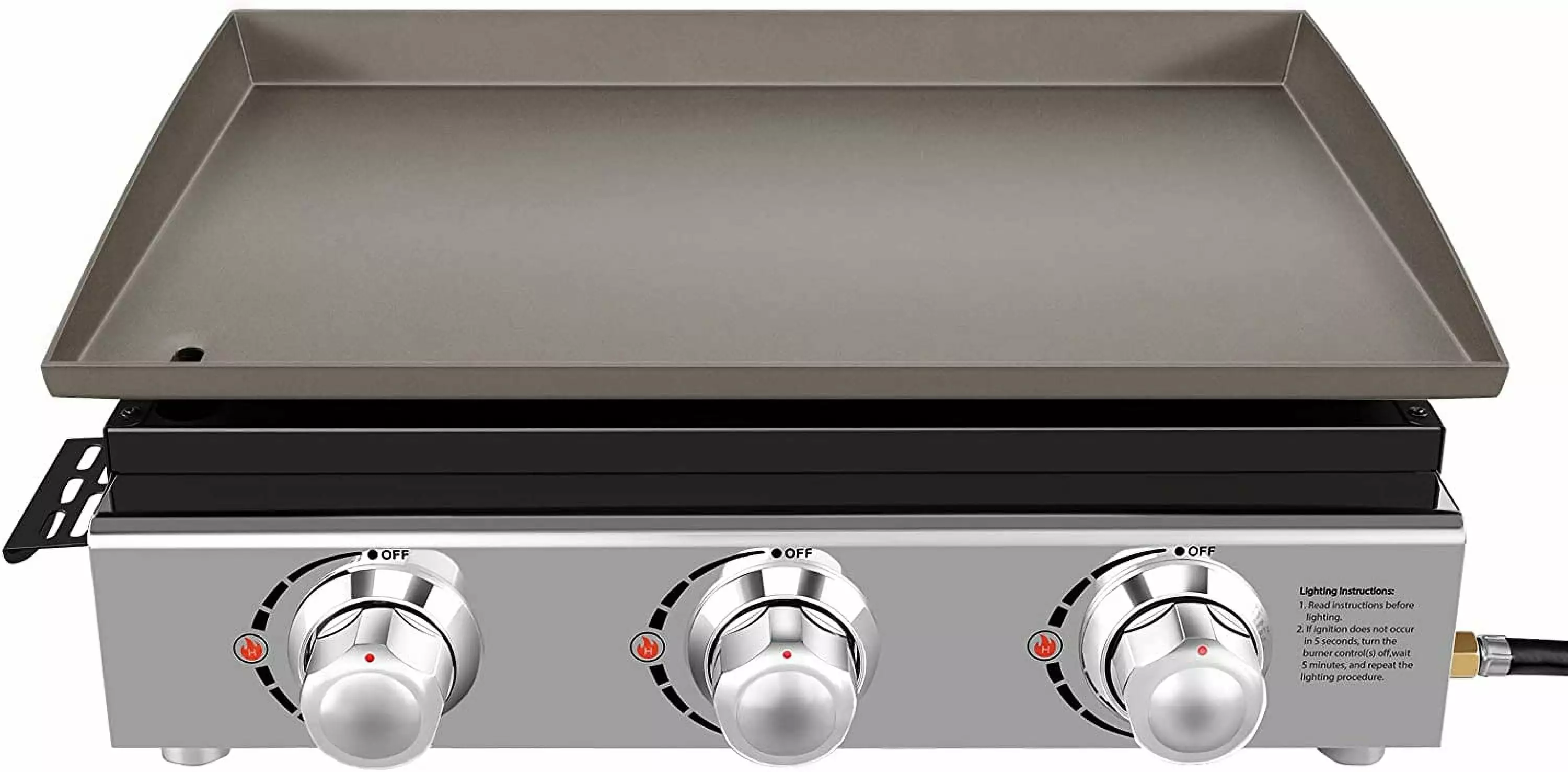 23 Inch 3-Burner Propane Gas Griddle 355 Sq 25500 BTU Outdoor RV Tailgating SAILE